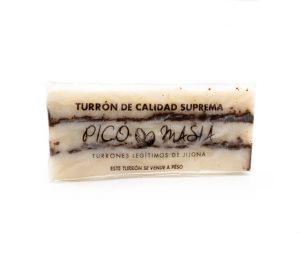 Turrón de coco con chocolate fondant